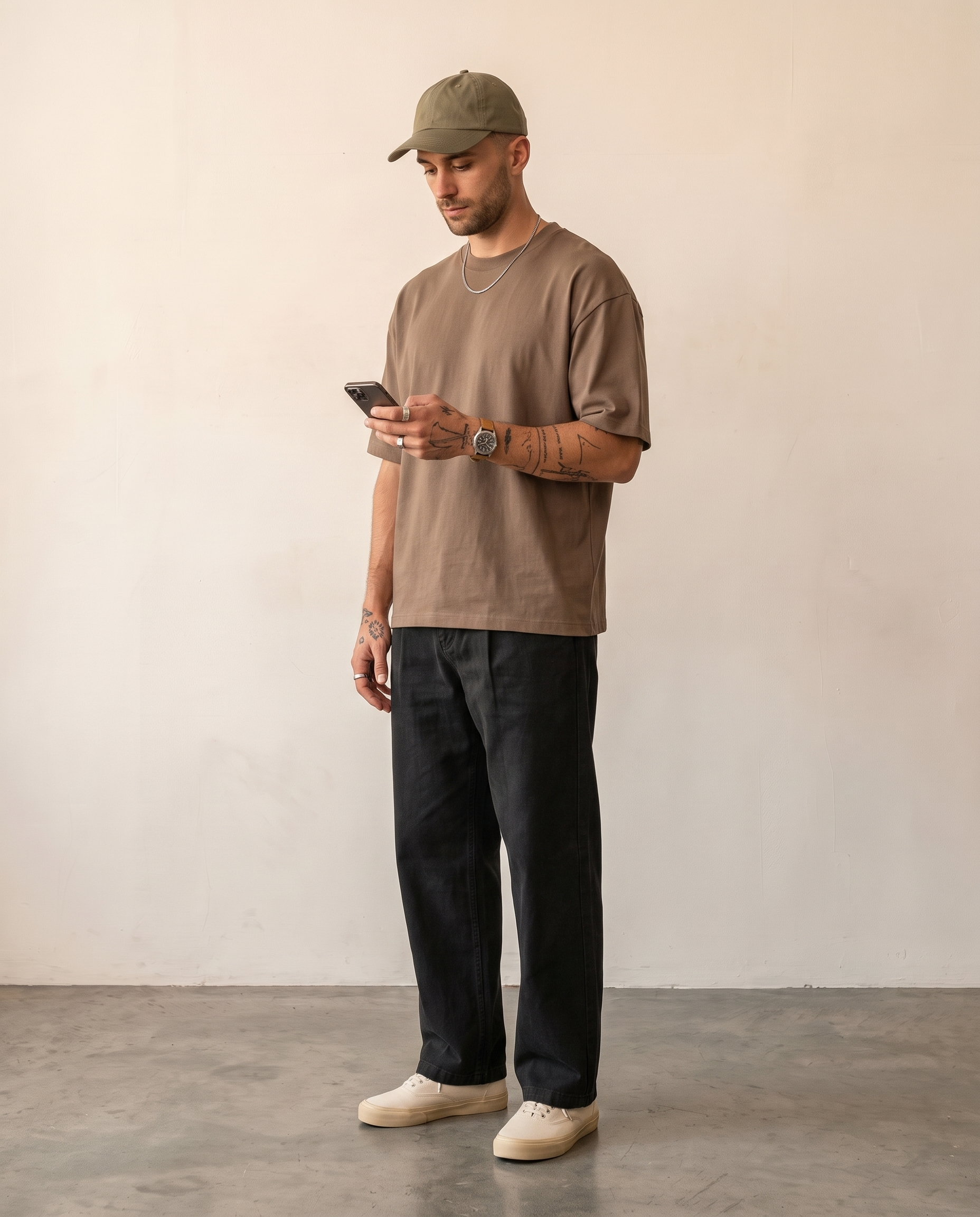 Hipland Frame Tee Brown - side view