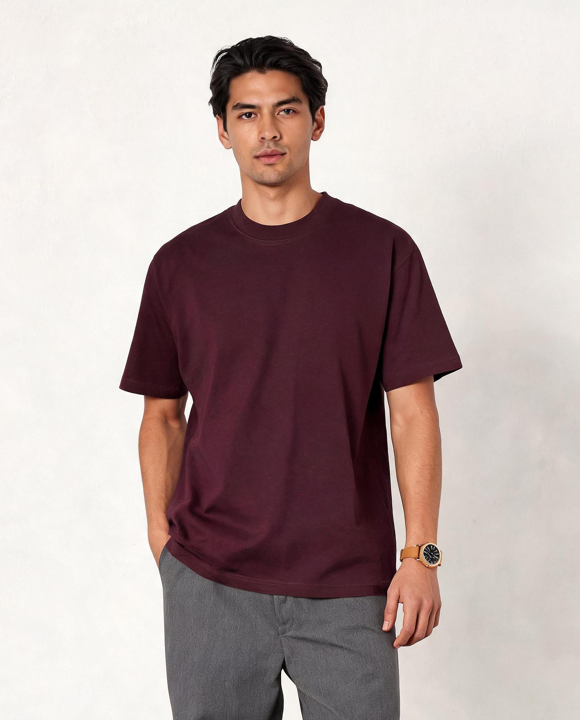 Hipland Frame Tee Burgundy - detail