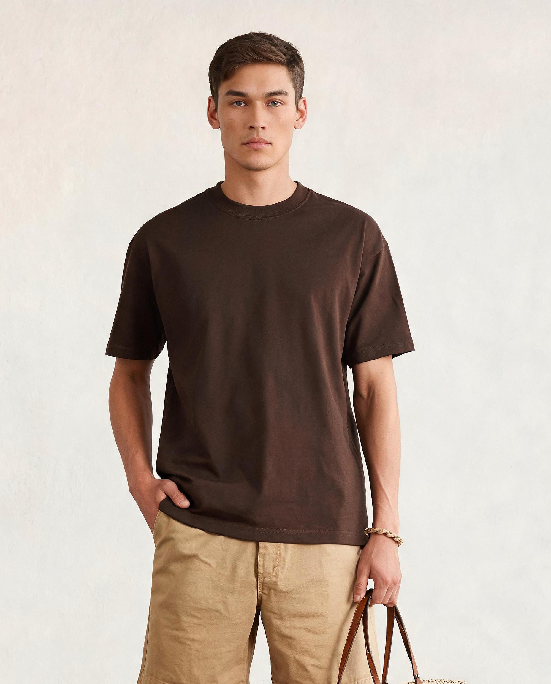 Hipland Frame Tee Chocolate - detail