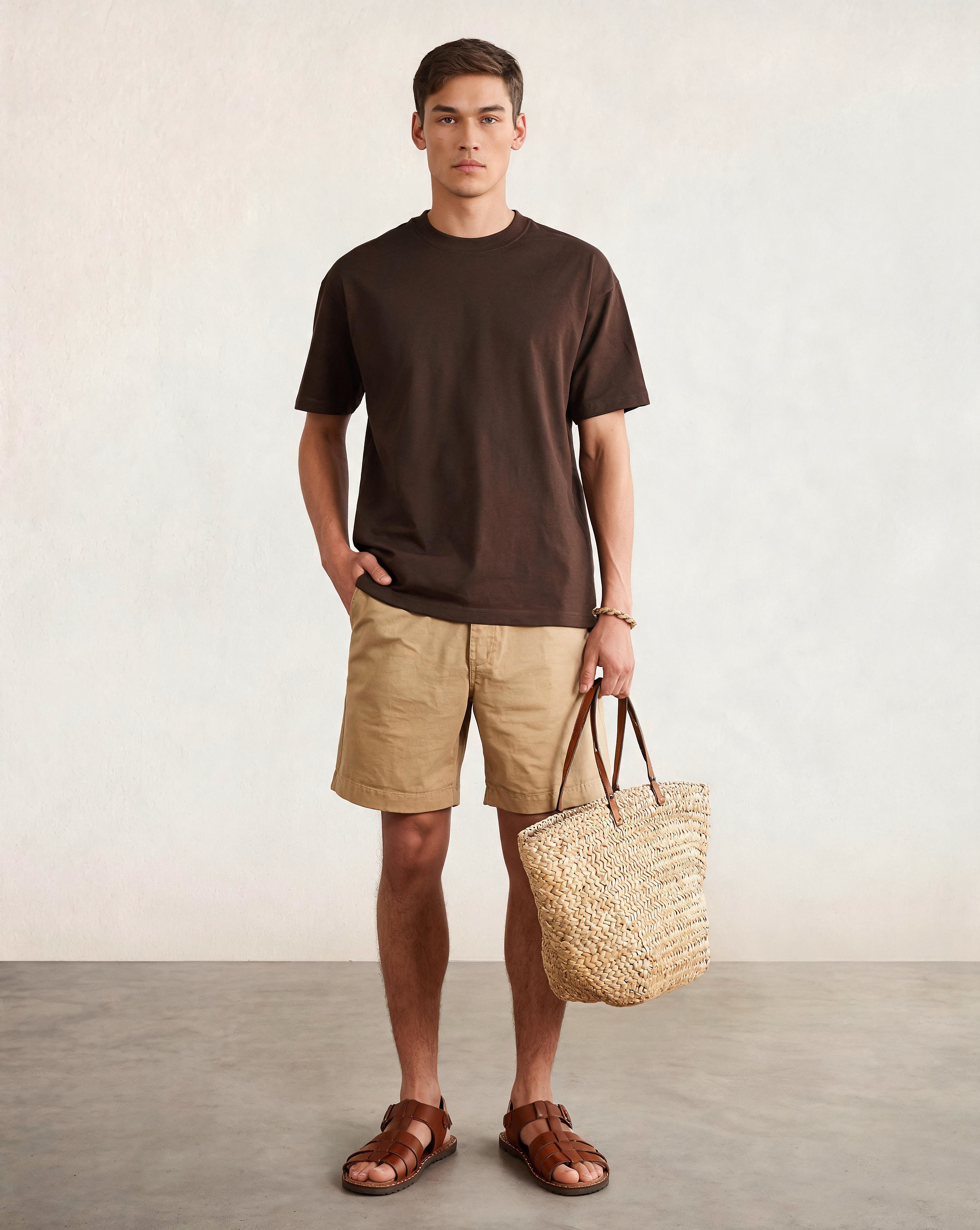 Hipland Frame Tee Chocolate - front