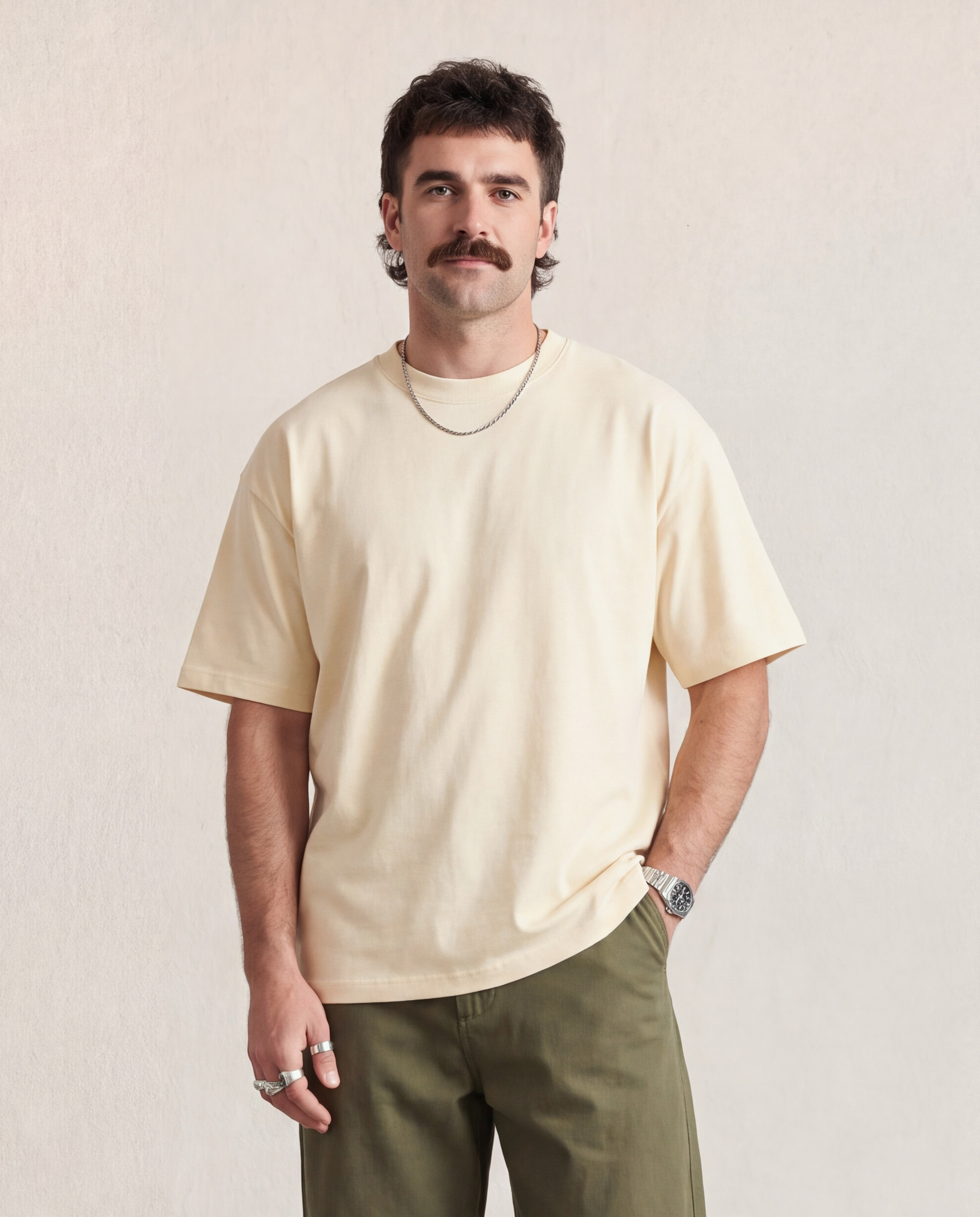 Hipland Frame Tee Cream front