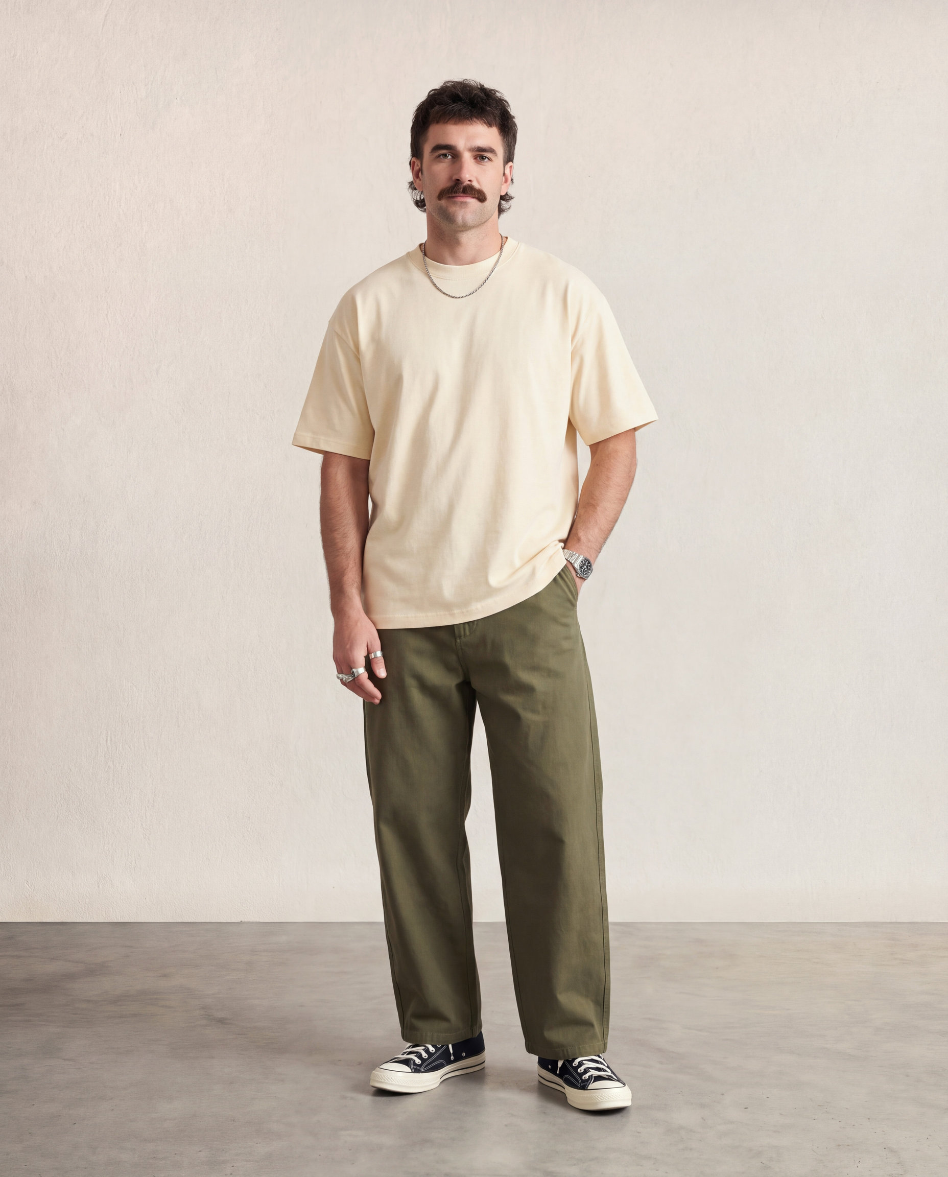 Hipland Frame Tee Cream front