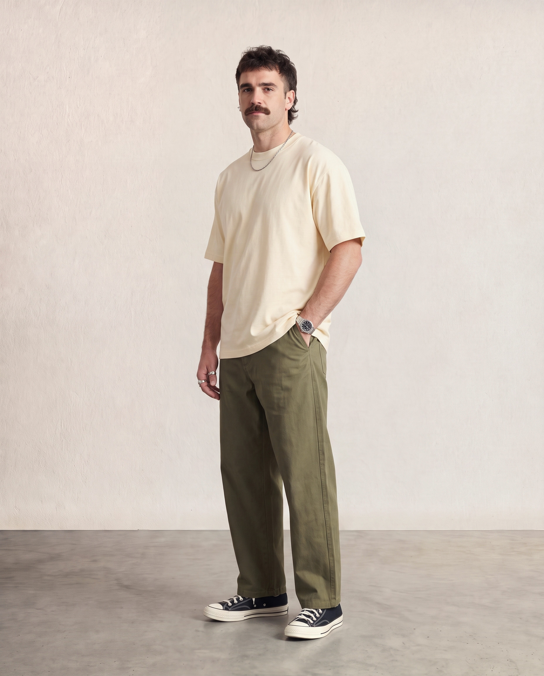 Hipland Frame Tee Cream side