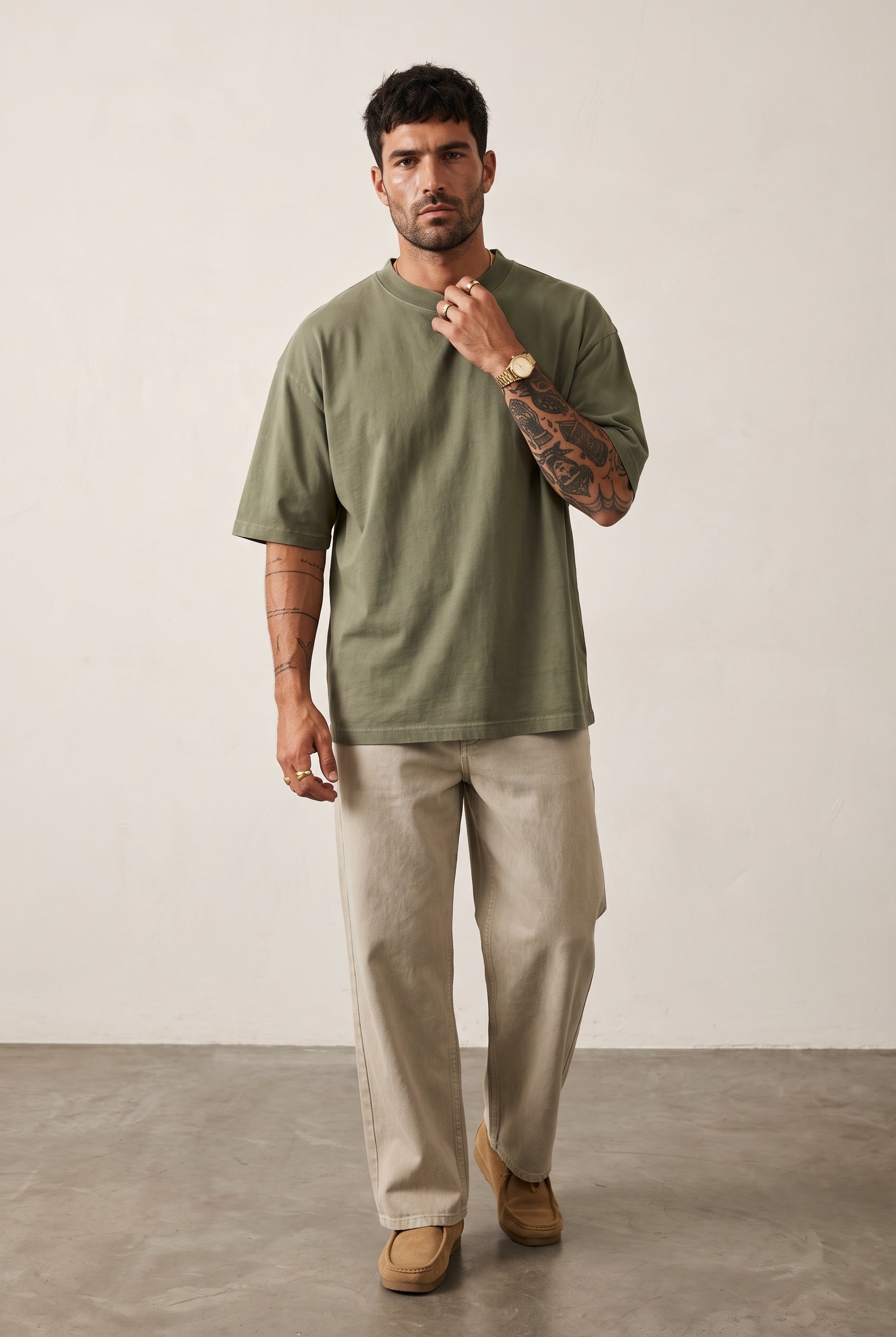 Frame Tee - Moss - front view