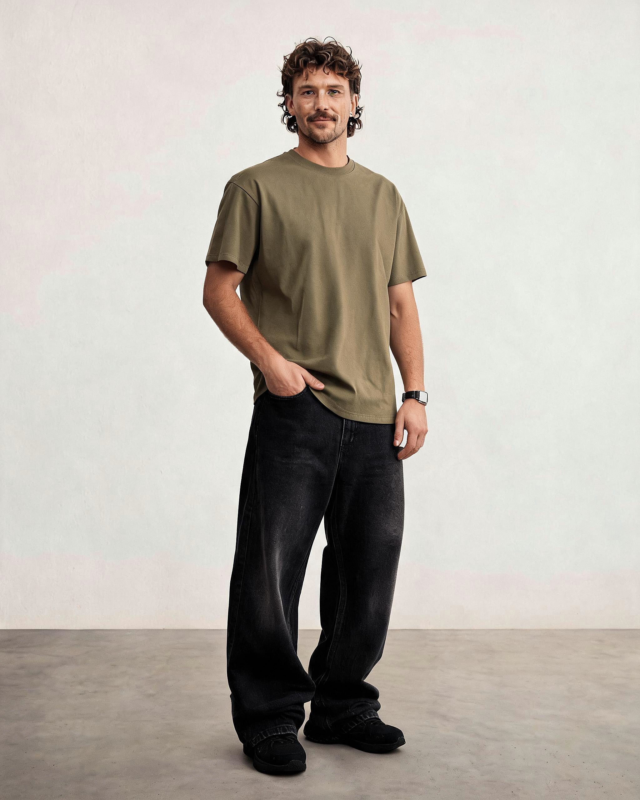 Hipland Frame Tee Moss - side