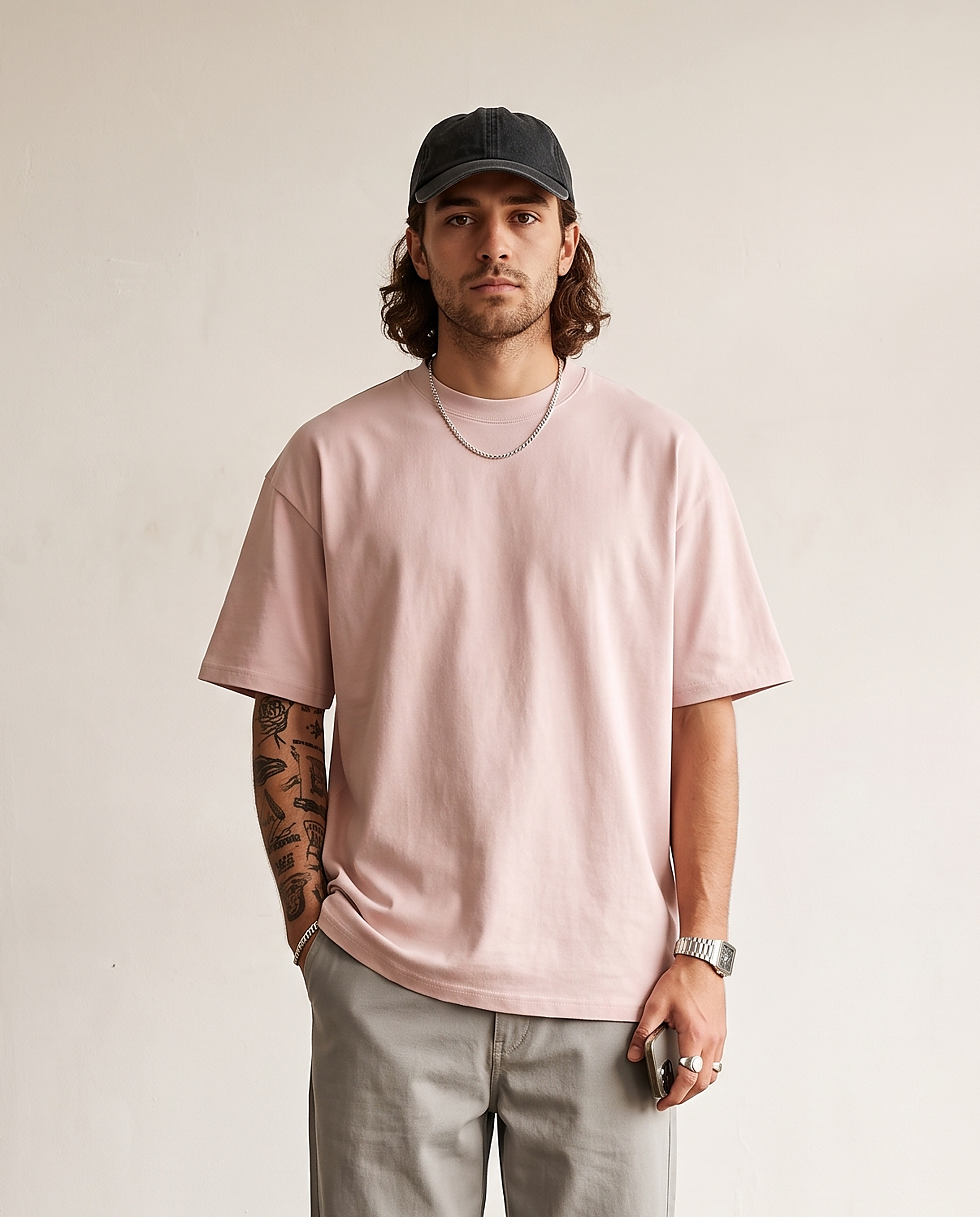 Hipland Frame Tee Pink - crop view