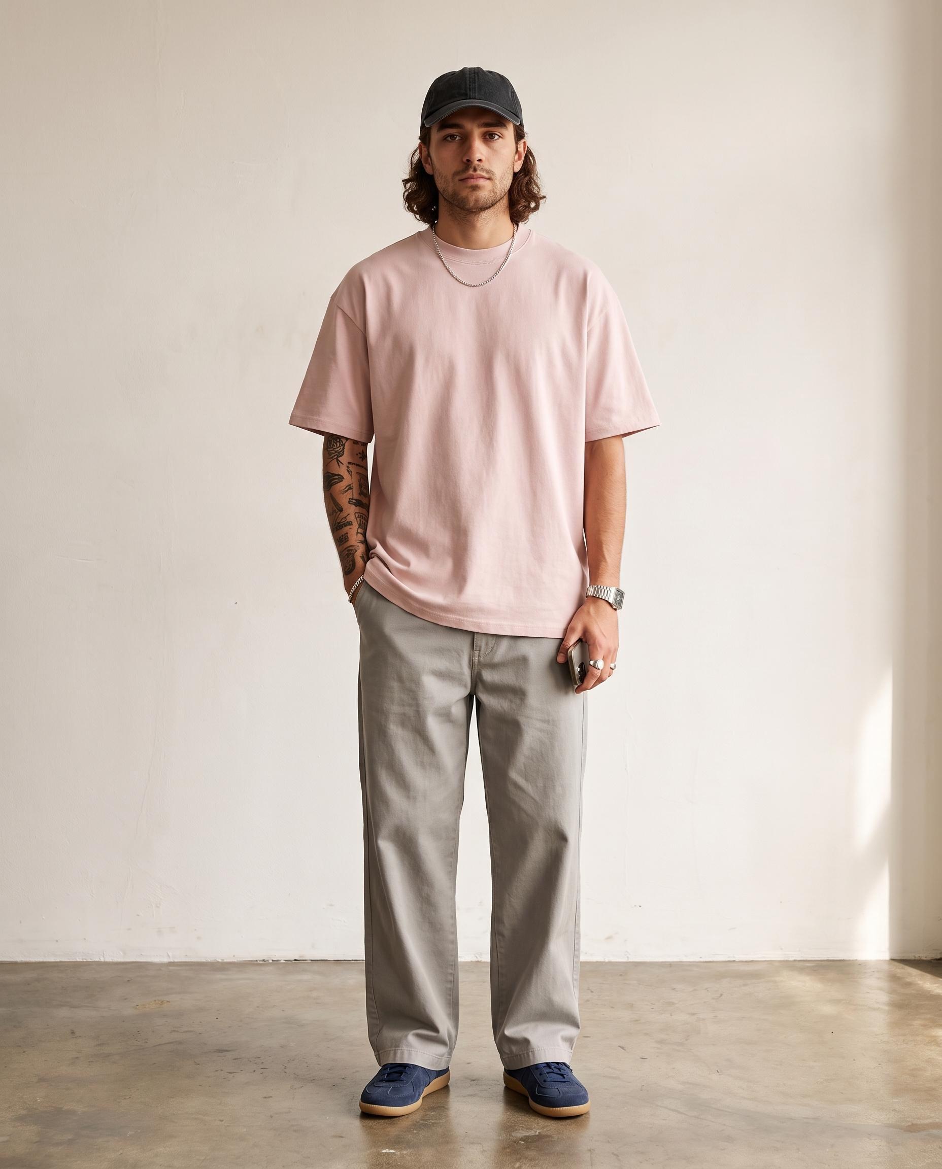 Hipland Frame Tee Pink - full body front