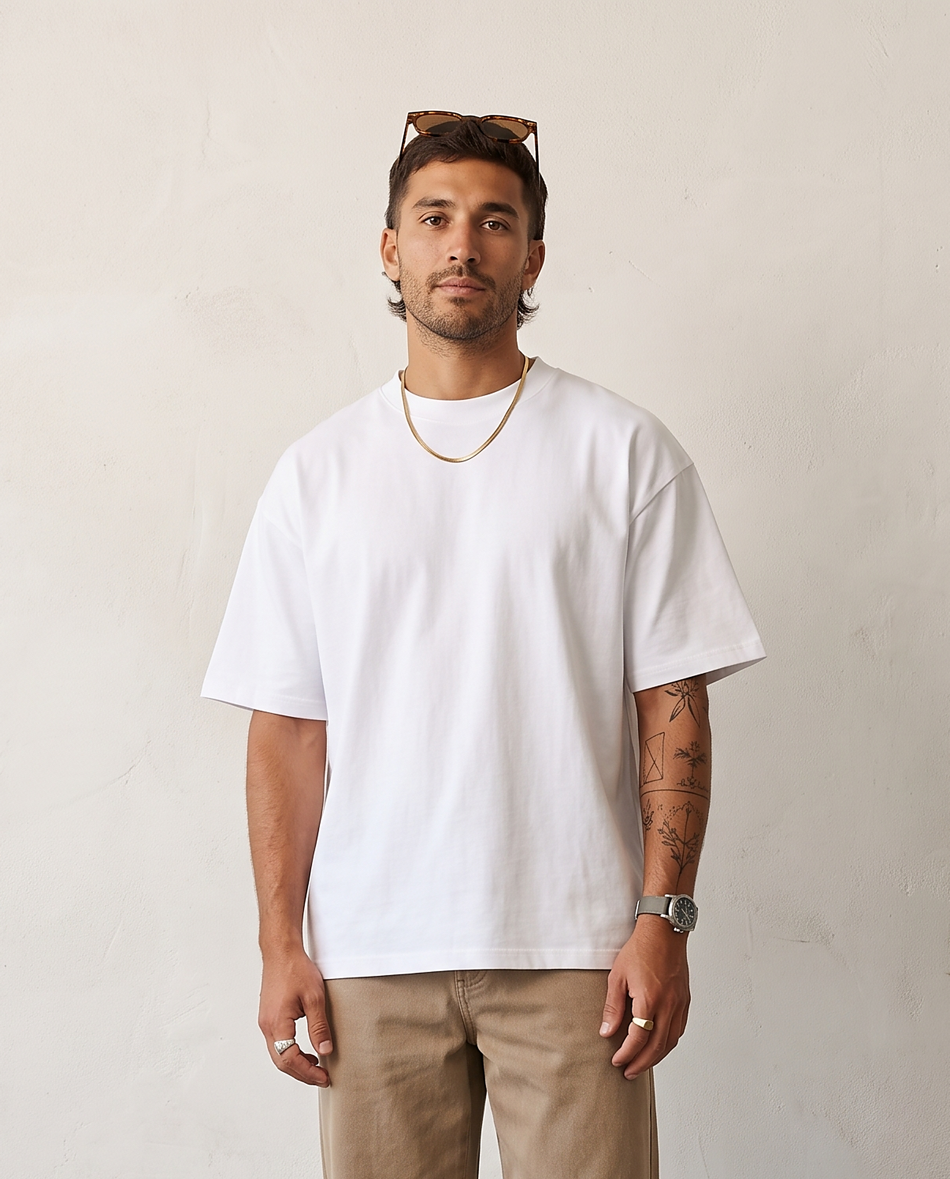 Hipland Frame Tee White - crop view
