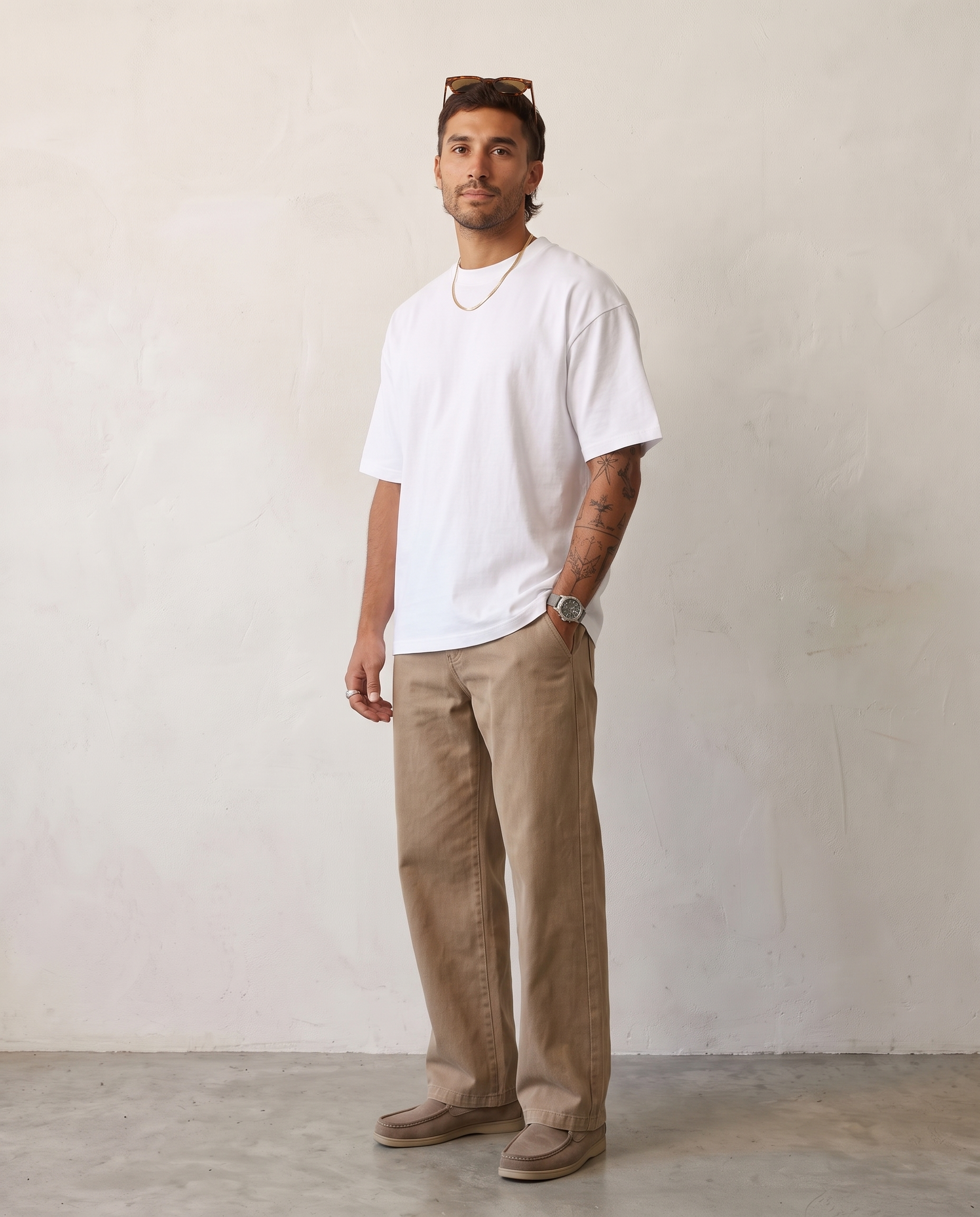 Hipland Frame Tee White - side view