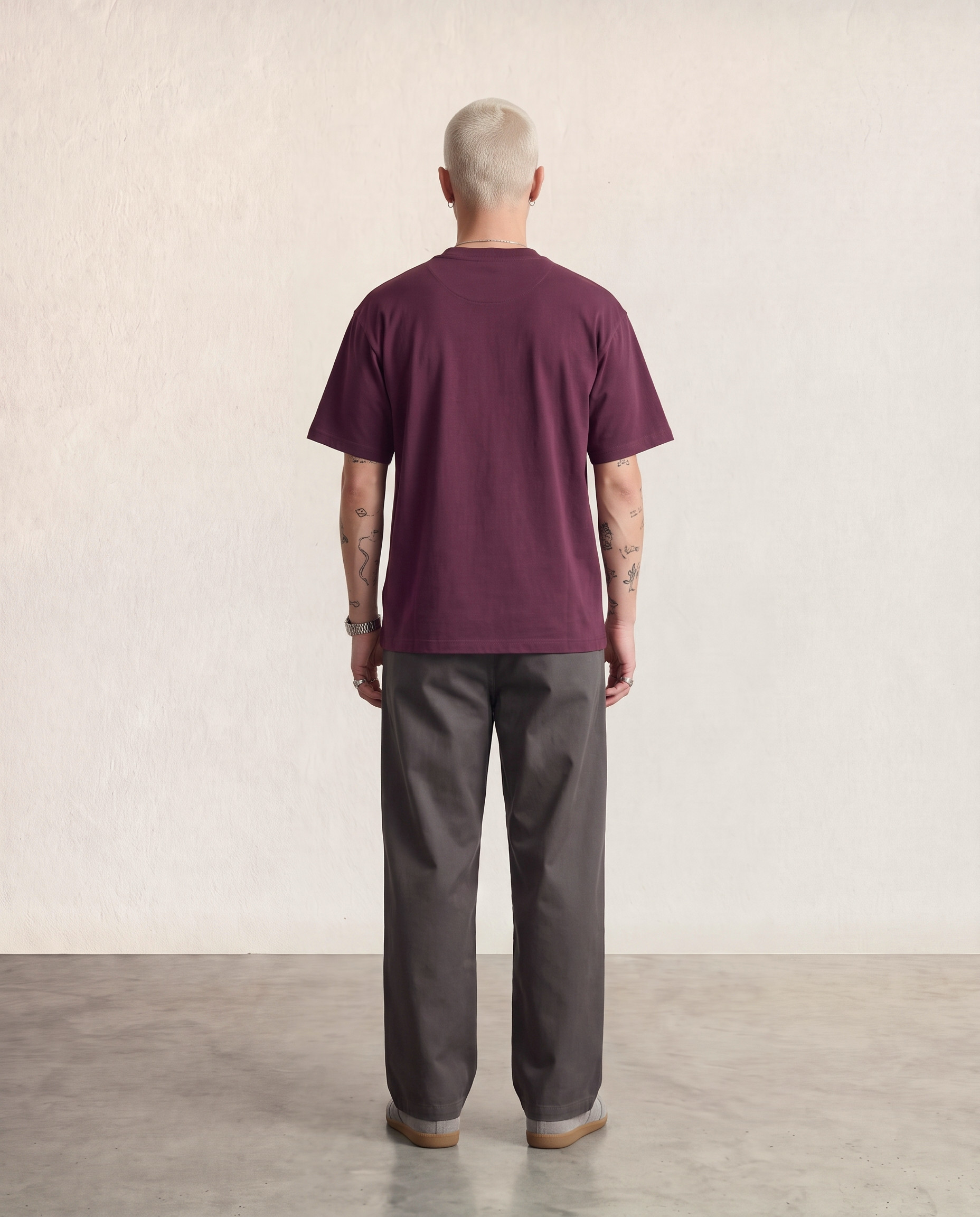 Hipland Frame Tee Burgundy back