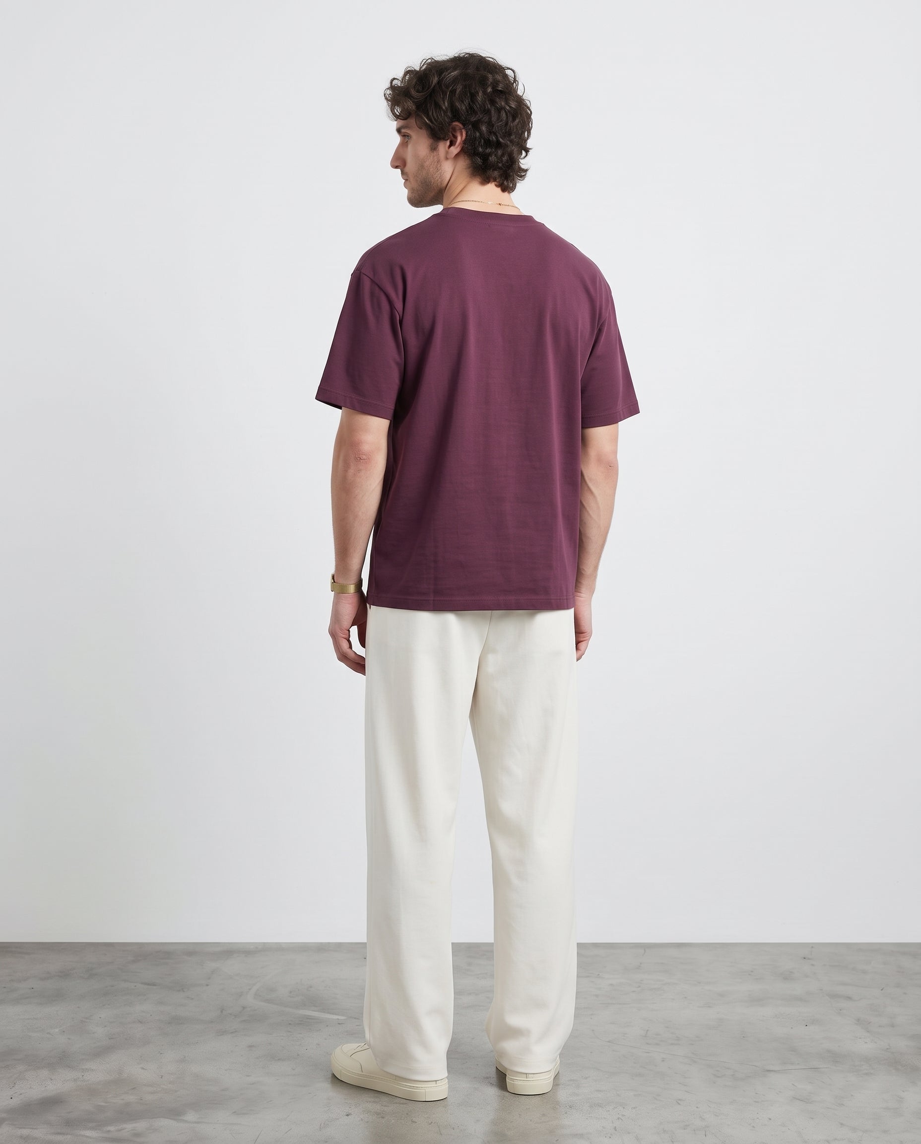 Frame Tee - Burgundy - back view