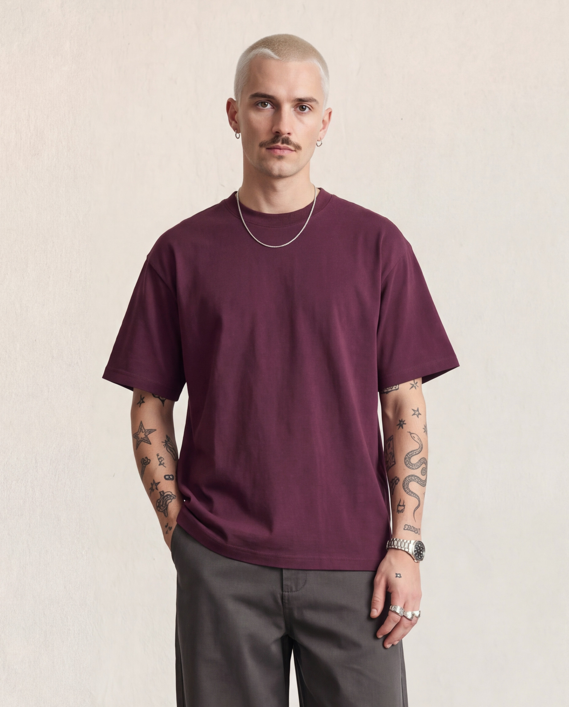Hipland Frame Tee Burgundy front