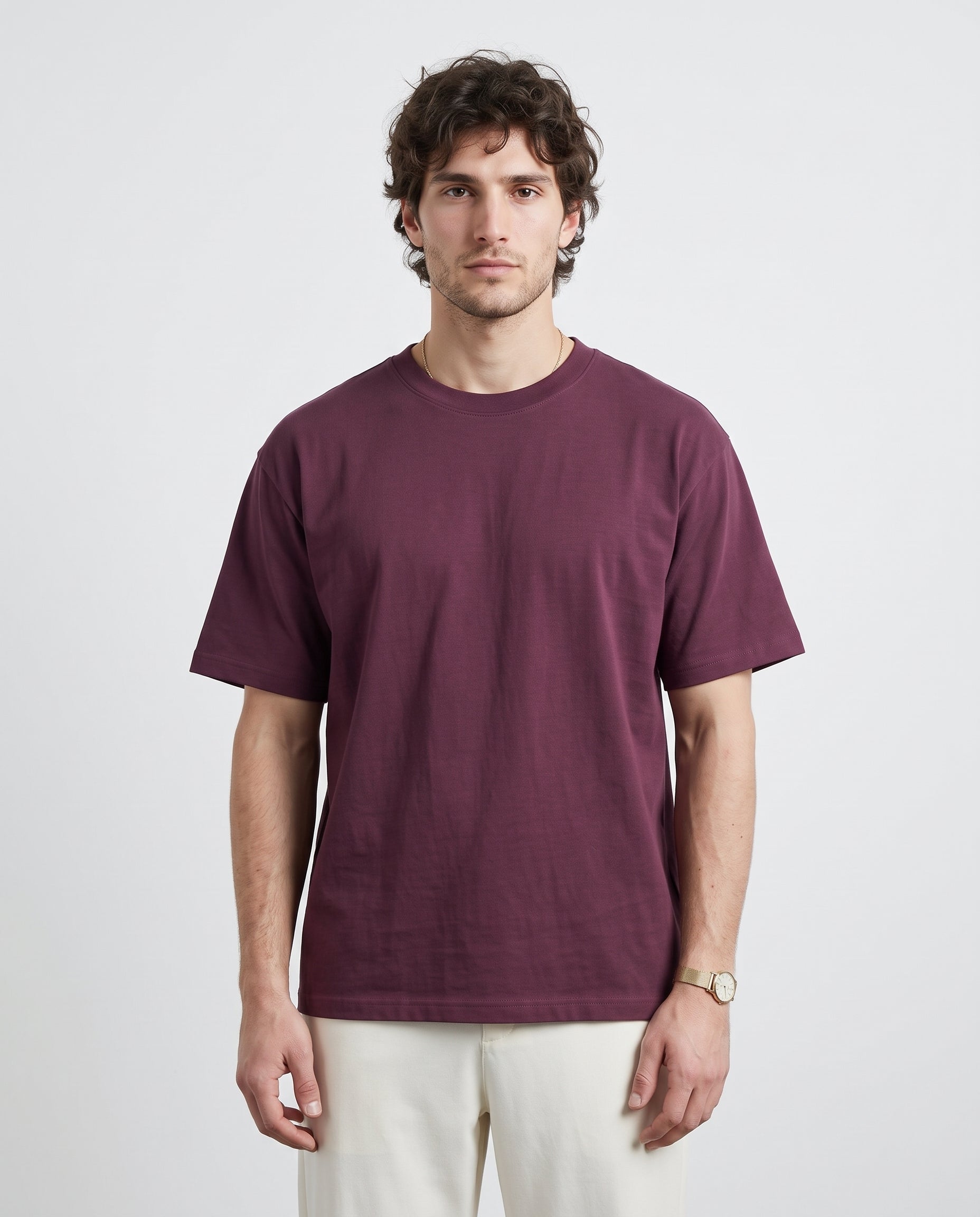 Frame Tee - Burgundy - crop view