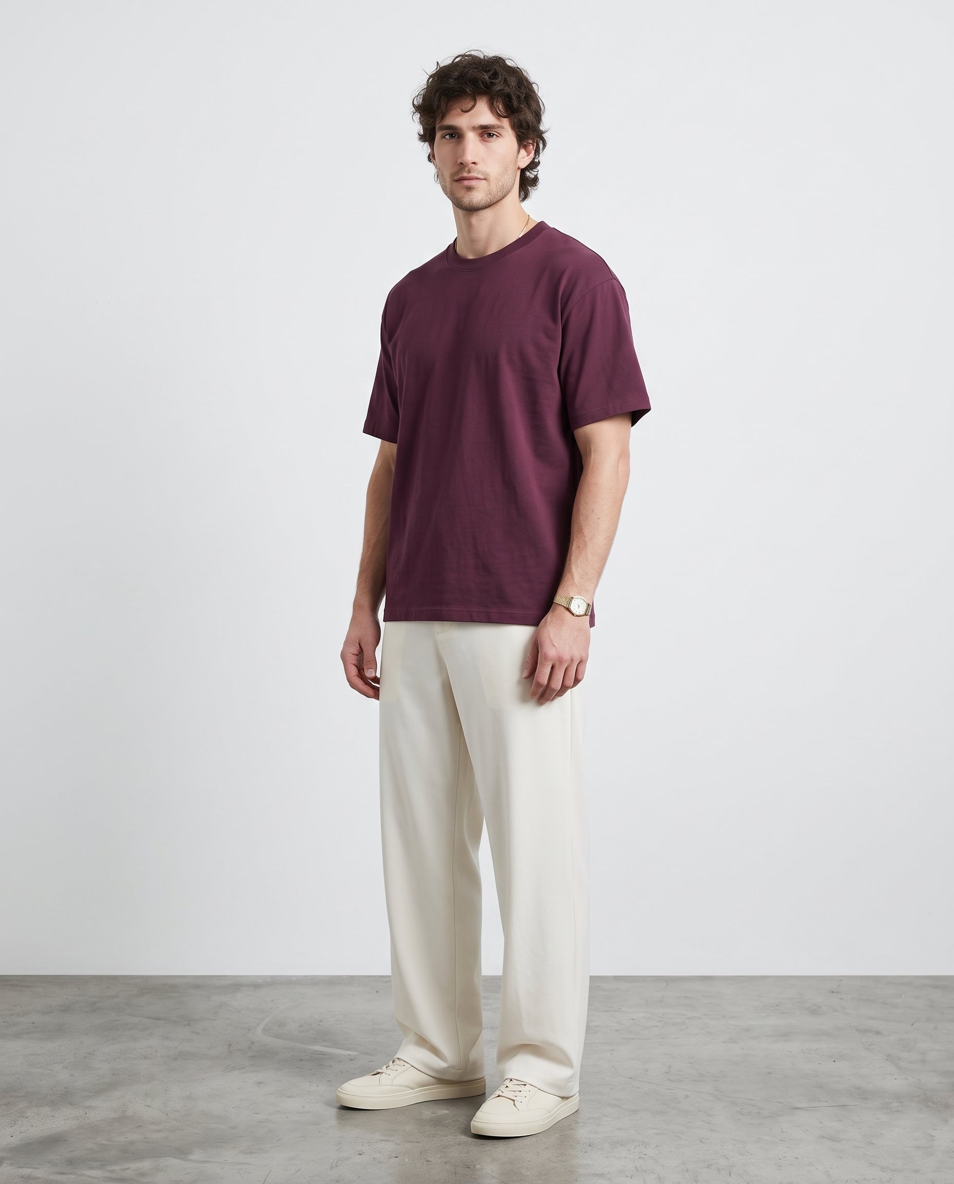 Frame Tee - Burgundy - front view