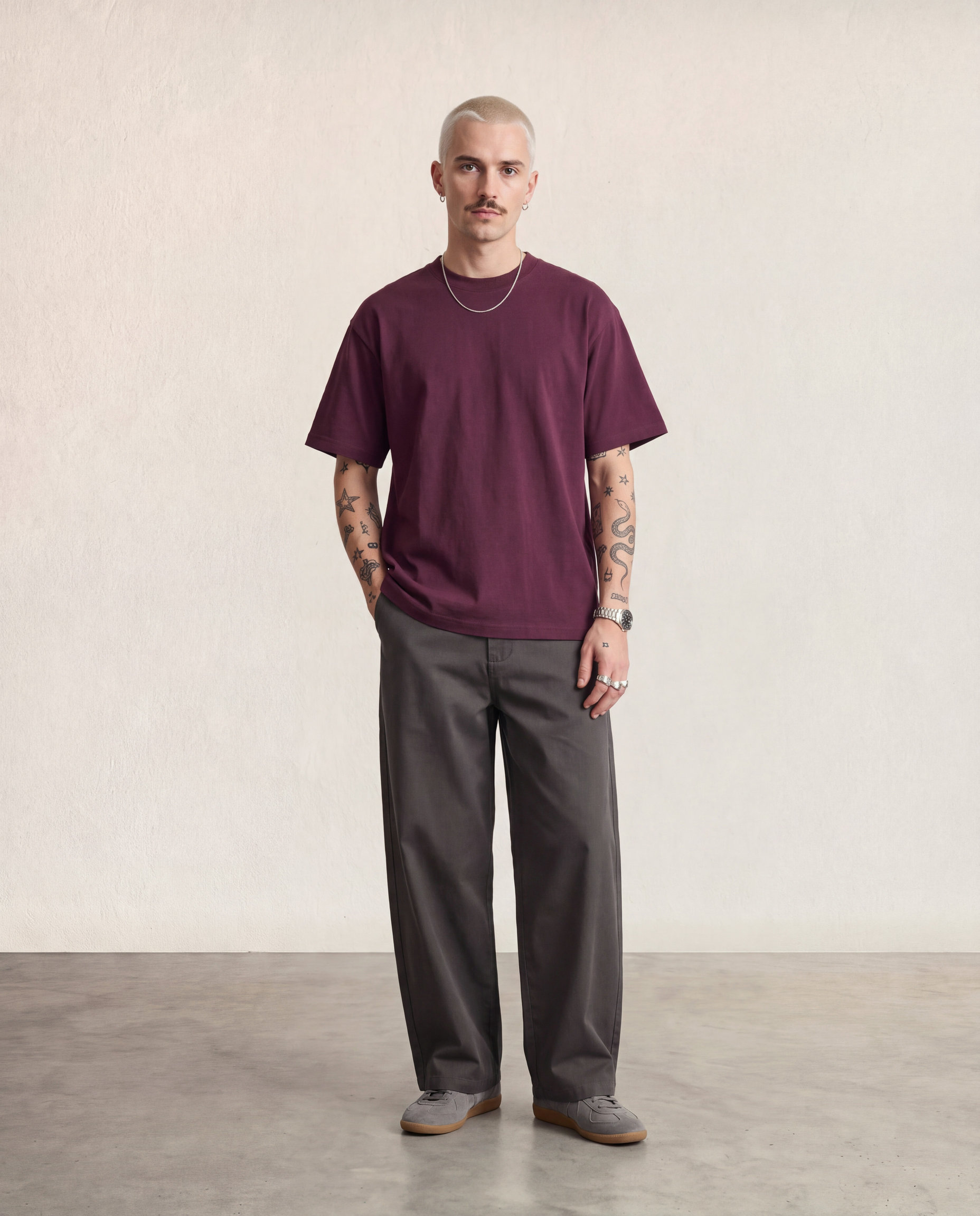Hipland Frame Tee Burgundy front