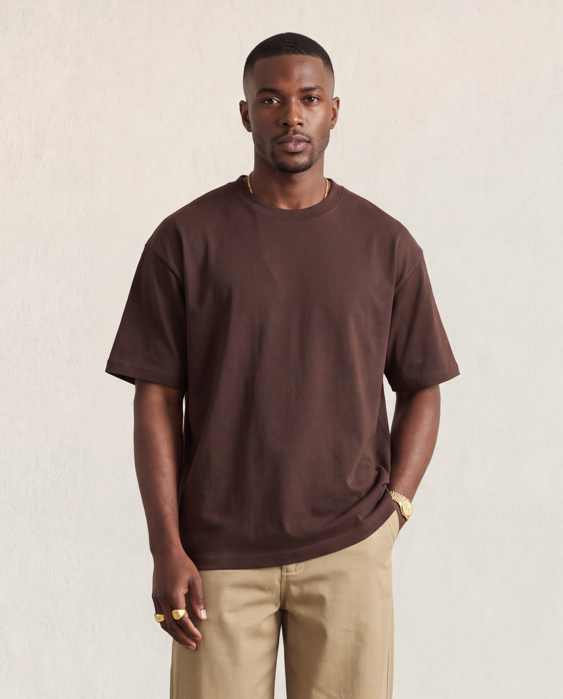Hipland Frame Tee Chocolate front