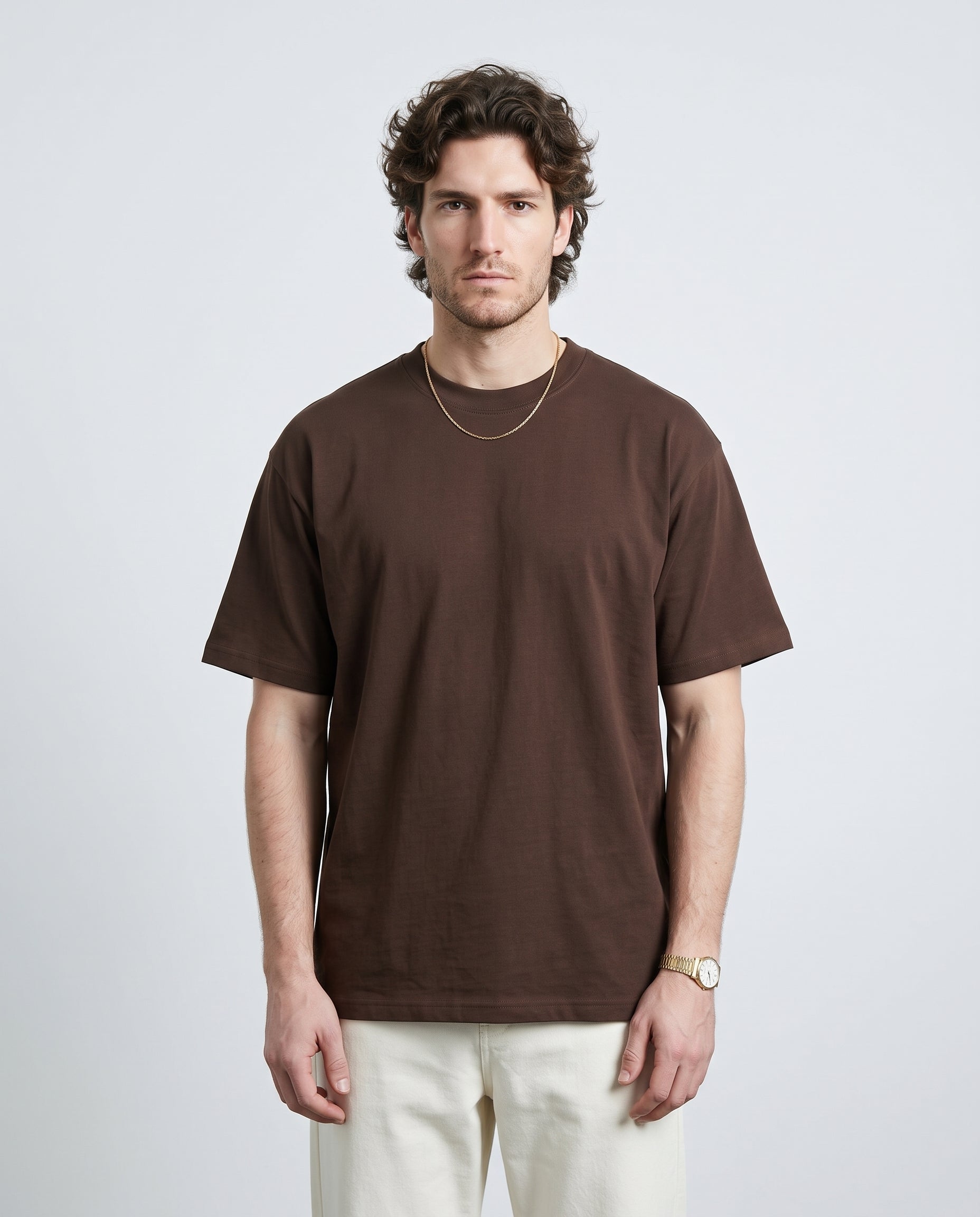 Frame Tee - Chocolate - crop view