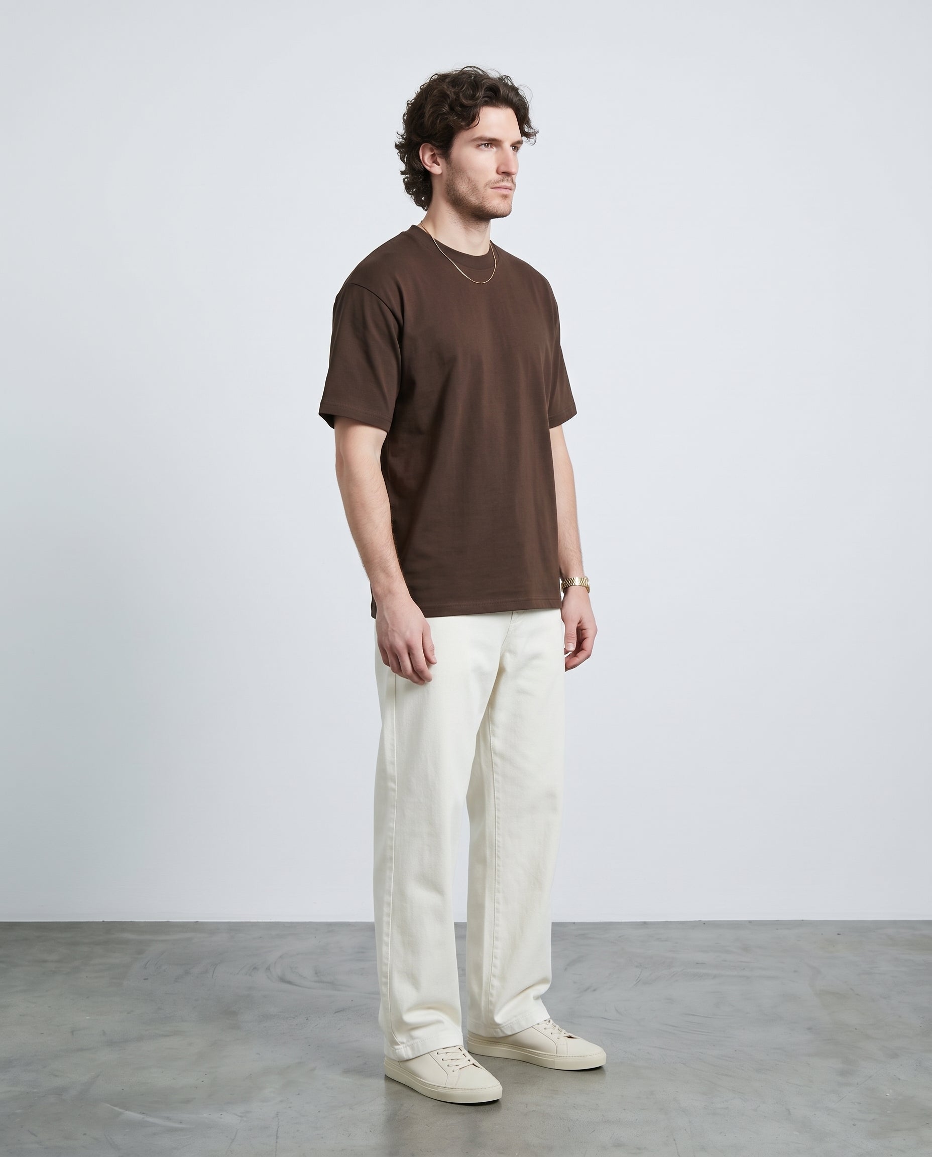 Frame Tee - Chocolate - side view