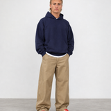 Brushed Fleece Hoodie Navy - Front View