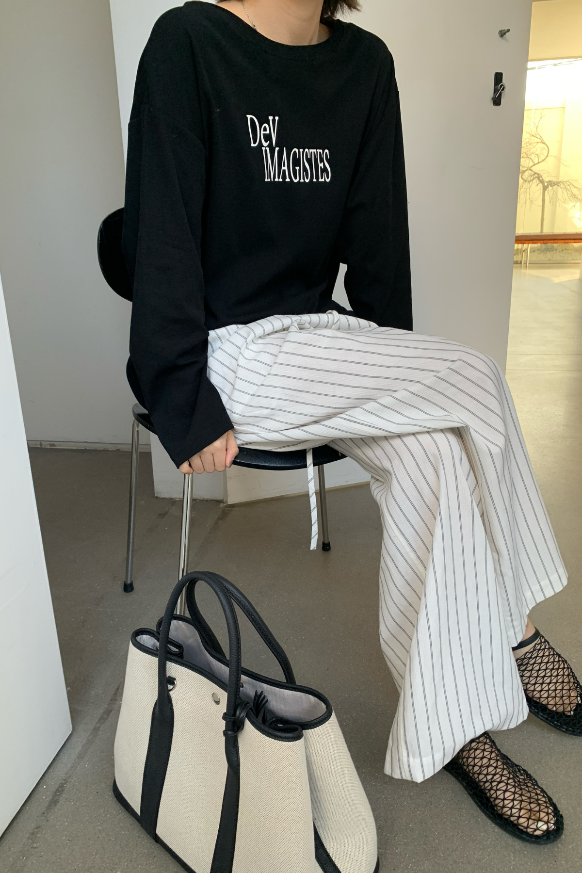 Striped Wide-Leg Linen Pants