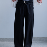 Pleated Kyoto Trousers - Black