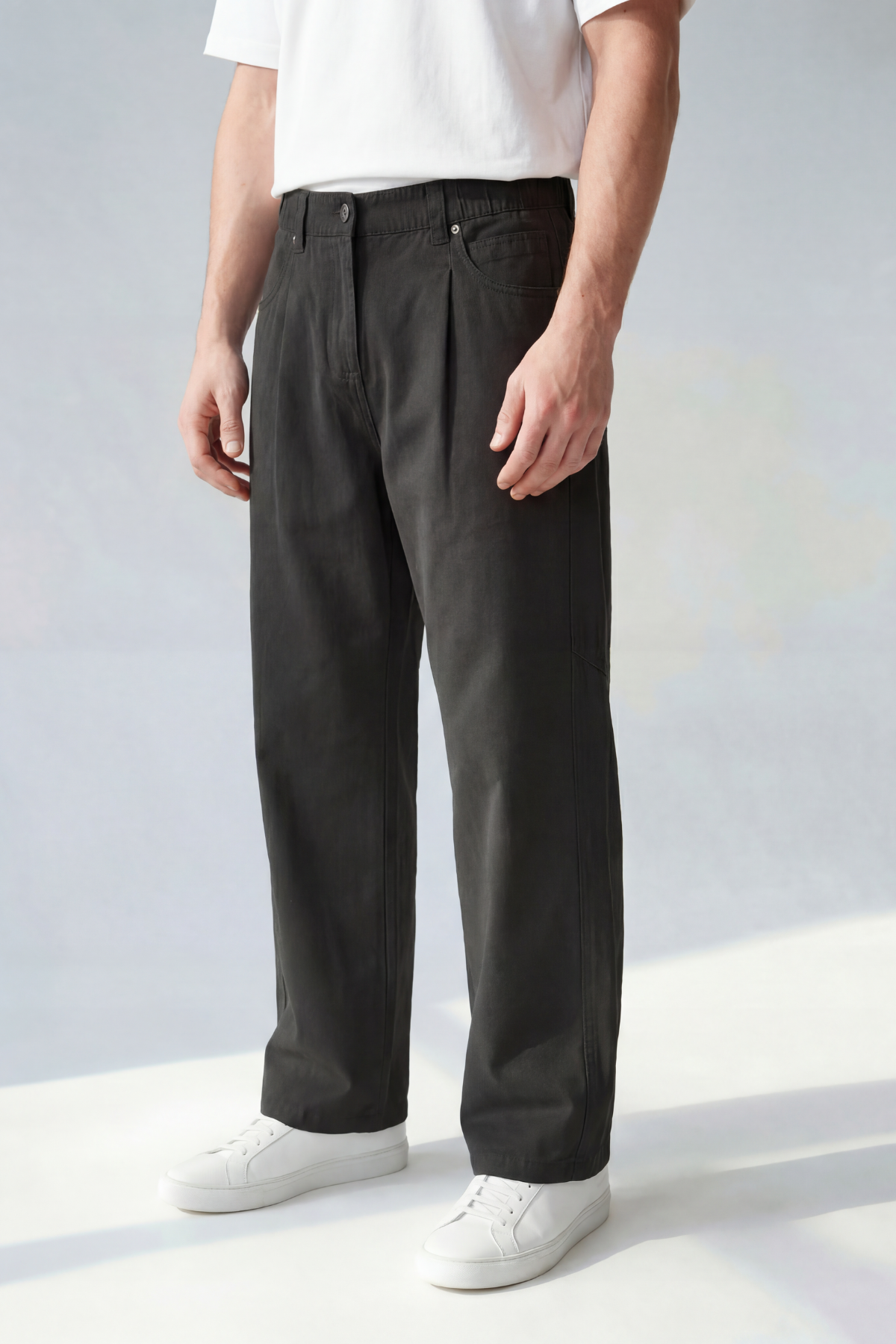 Workers Trousers - Soft Black - Model