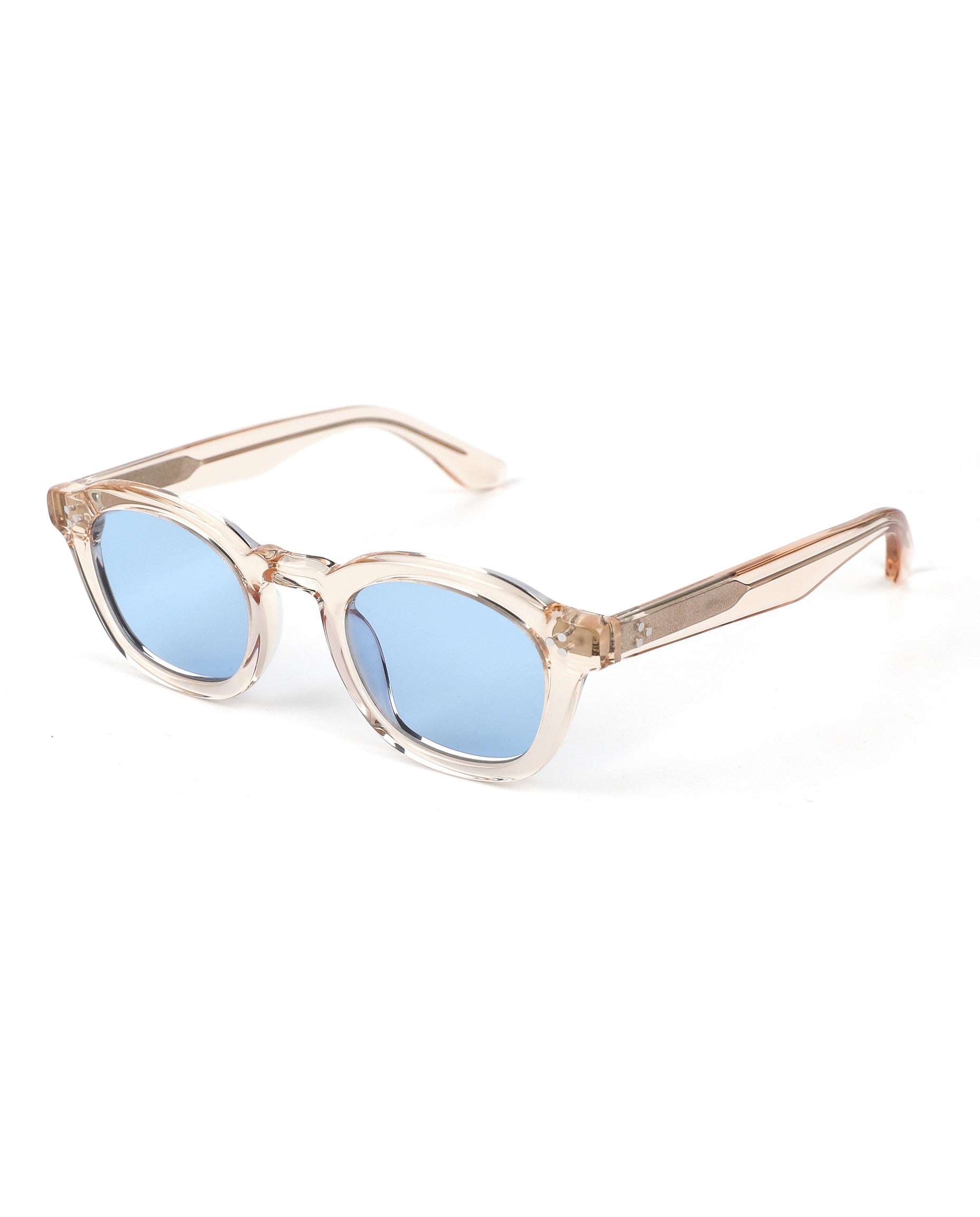 Tahiti Sunglasses - Light Pink Frame, Blue Lens
