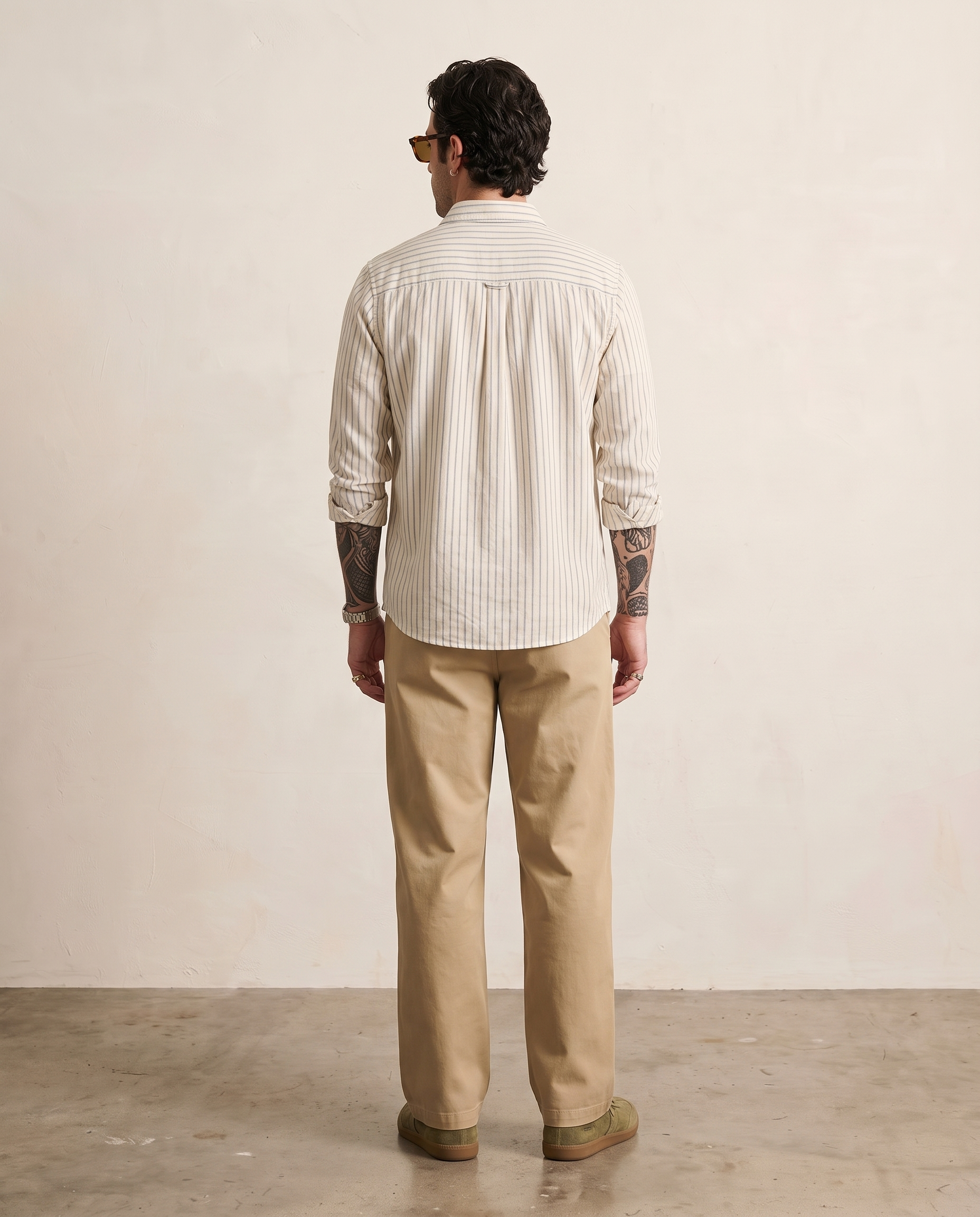 Striped Cotton-Linen Shirt - Blue