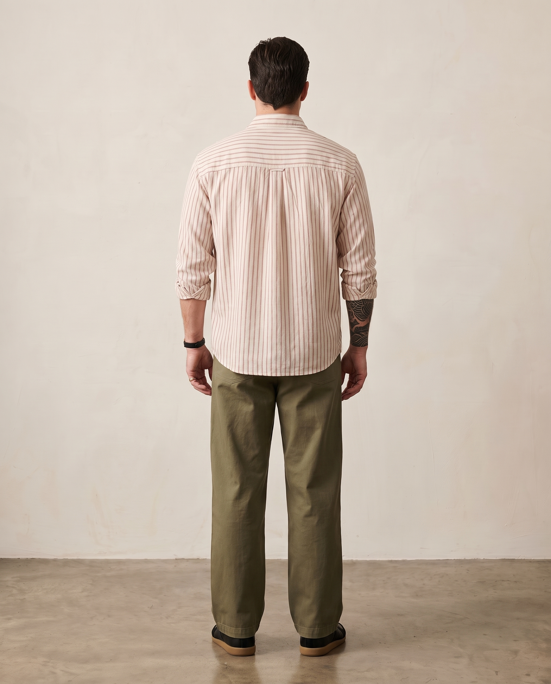 Striped Cotton-Linen Shirt - Red