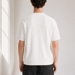 Slub Knit Tee - White - detail view
