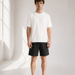 Slub Knit Tee - White - back view