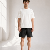 Slub Knit Tee - White - back view