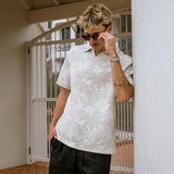 Palm V-Neck Polo - White