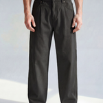 Workers Trousers - Soft Black - Front View
