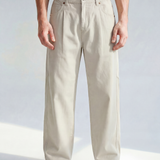 Workers Trousers - Bone - Front View
