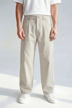 Workers Trousers - Bone - Front View