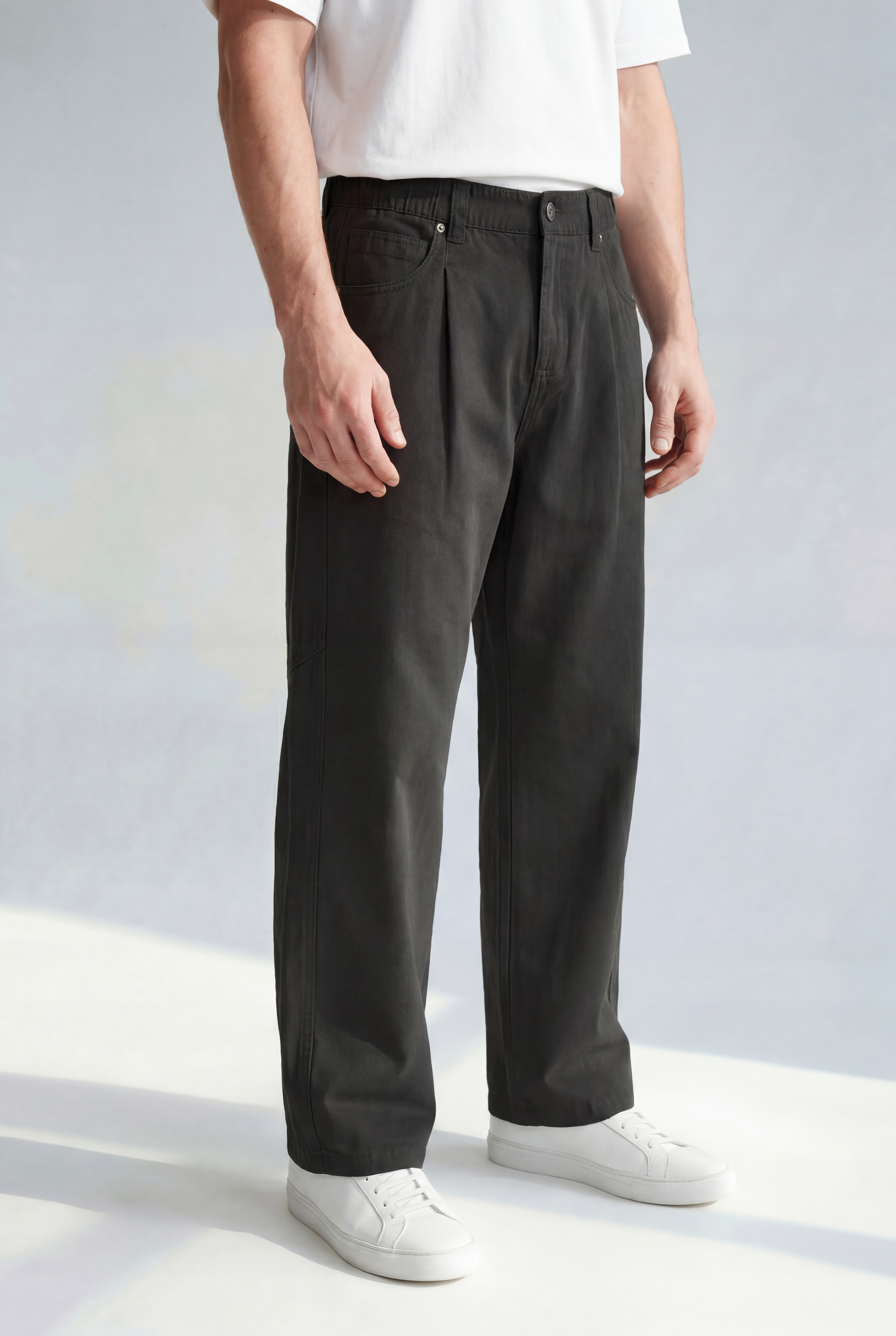 Workers Trousers - Soft Black - Side View