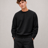 Relaxed Crewneck Sweatshirt - Black - side view