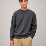 Relaxed Crewneck Sweatshirt - Dark Grey - back view