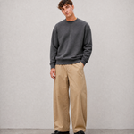 Relaxed Crewneck Sweatshirt - Dark Grey - front view