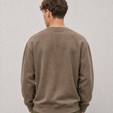 Relaxed Crewneck Sweatshirt - Dark Khaki - back view