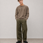 Relaxed Crewneck Sweatshirt - Dark Khaki - front view