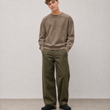 Relaxed Crewneck Sweatshirt - Dark Khaki - front view