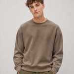 Relaxed Crewneck Sweatshirt - Dark Khaki - front view