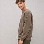 Relaxed Crewneck Sweatshirt - Dark Khaki - side view