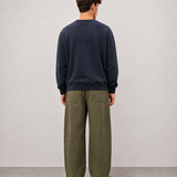 Relaxed Crewneck Sweatshirt - Navy - back view