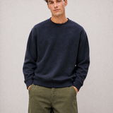 Relaxed Crewneck Sweatshirt - Navy - side view