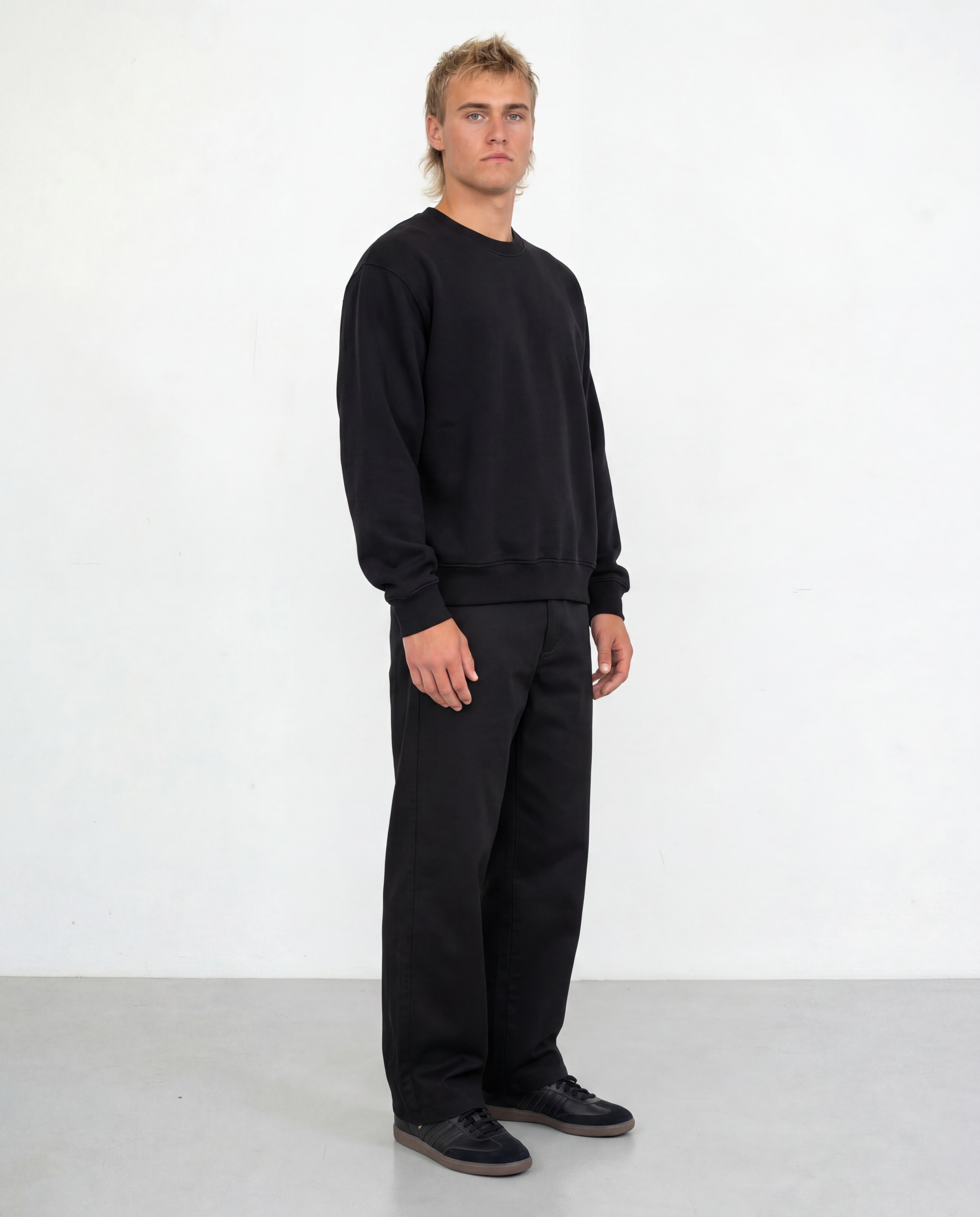 Relaxed Crewneck Sweatshirt - Black