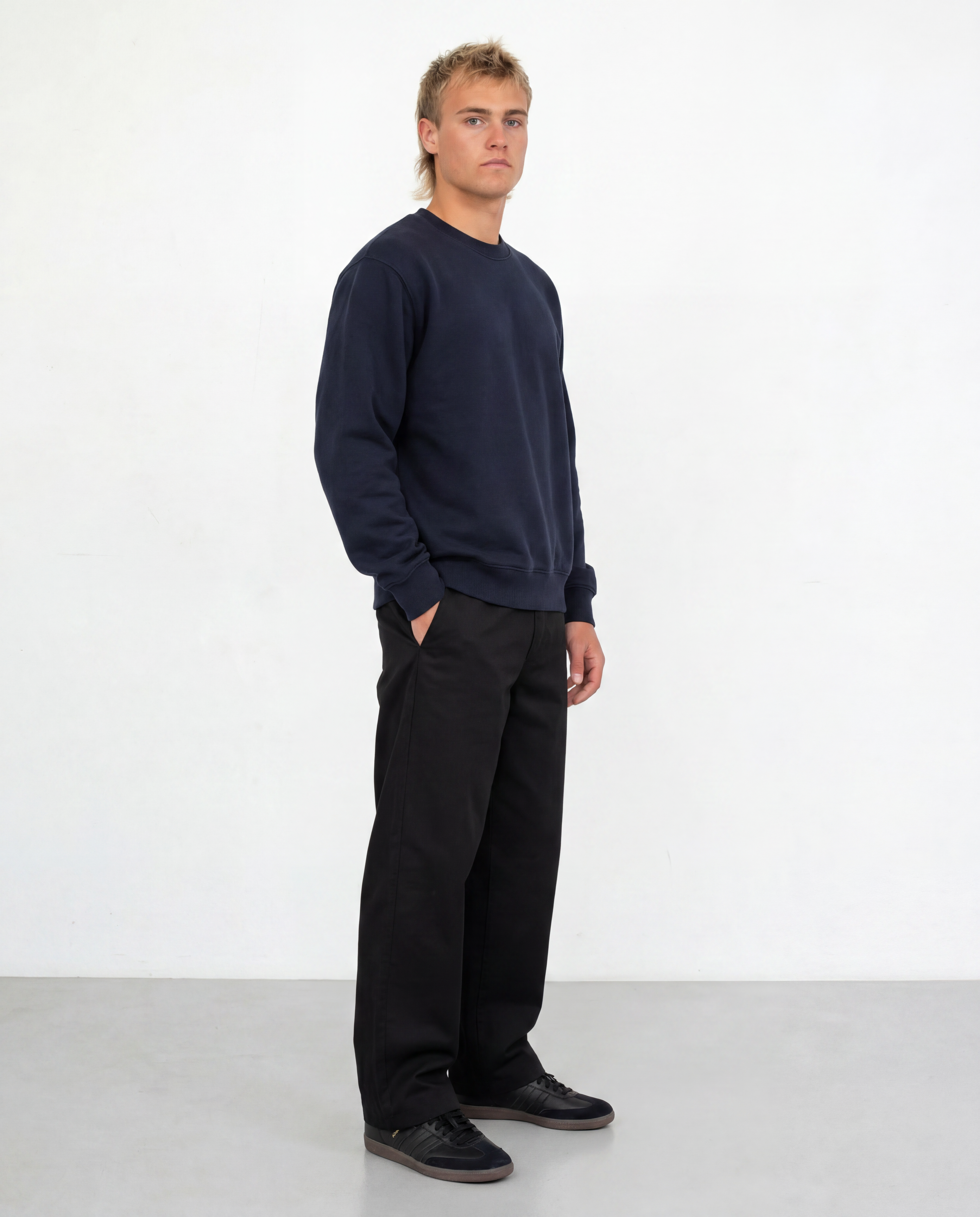 Relaxed Crewneck Sweatshirt - Navy