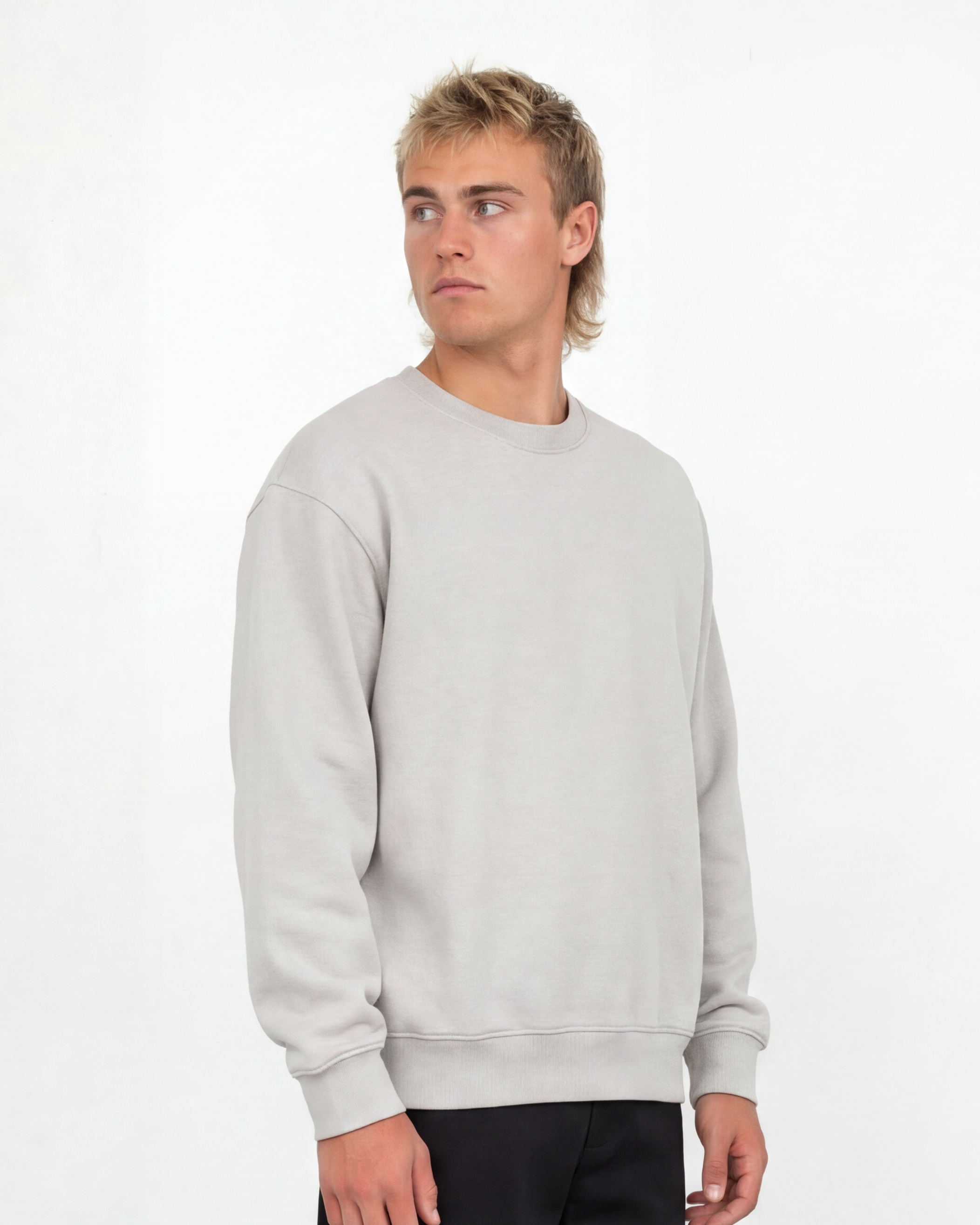 Relaxed Crewneck Sweatshirt - Light Grey